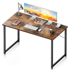 Coleshome 48 Inch Computer Desk, Modern Simple Style Desk for Home Office, Study Student Writing Desk, Vintage Coleshome 48 Inch Computer Desk, Modern Simple Style Desk for Home Office, Study Student Writing Desk, Vintage