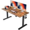 FEZIBO Electric Standing Desk, 55 x 24 Inches Height Adjustable Stand up Desk, Sit Stand Home Office Desk, Computer Desk, Rustic Brown FEZIBO Electric Standing Desk, 55 x 24 Inches Height Adjustable Stand up Desk, Sit Stand Home Office Desk, Computer Desk, Rustic Brown