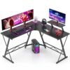 Mr IRONSTONE L Shaped Gaming Desk Corner Computer Desk, Home Office Desks Writing Workstation with Large Monitor Stand, Easy to Assemble (Black,51 Inch) Mr IRONSTONE L Shaped Gaming Desk Corner Computer Desk, Home Office Desks Writing Workstation with Large Monitor Stand, Easy to Assemble (Black,51 Inch)