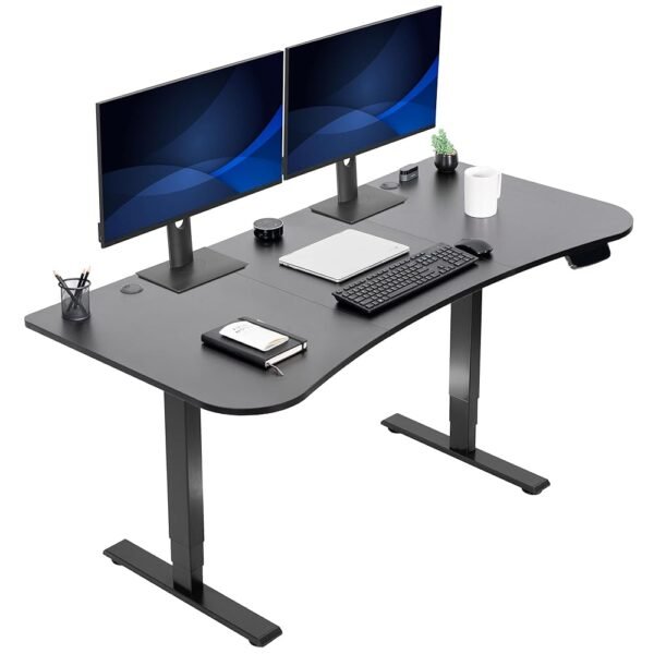 VIVO Electric 63 x 32 inch Standing Desk Workstation, Memory Controller Height Adjustment, 176 lb Frame Support, 2E Series, Black Top Black Frame, DESK-KIT-2E1B VIVO Electric 63 x 32 inch Standing Desk Workstation, Memory Controller Height Adjustment, 176 lb Frame Support, 2E Series, Black Top Black Frame, DESK-KIT-2E1B