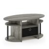 Furinno Jaya Oval Coffee Table, French Oak Grey/Black/Black Furinno Jaya Oval Coffee Table, French Oak Grey/Black/Black