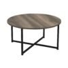 Household Essentials Jamestown Round Coffee Table Ashwood Rustic Wood Grain and Black Metal 31.5 x 31.5, Taupe Household Essentials Jamestown Round Coffee Table Ashwood Rustic Wood Grain and Black Metal 31.5 x 31.5, Taupe