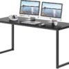 SHW Mission Home Office 55-Inch Large Computer Desk, 24'' Deep, Black SHW Mission Home Office 55-Inch Large Computer Desk, 24'' Deep, Black