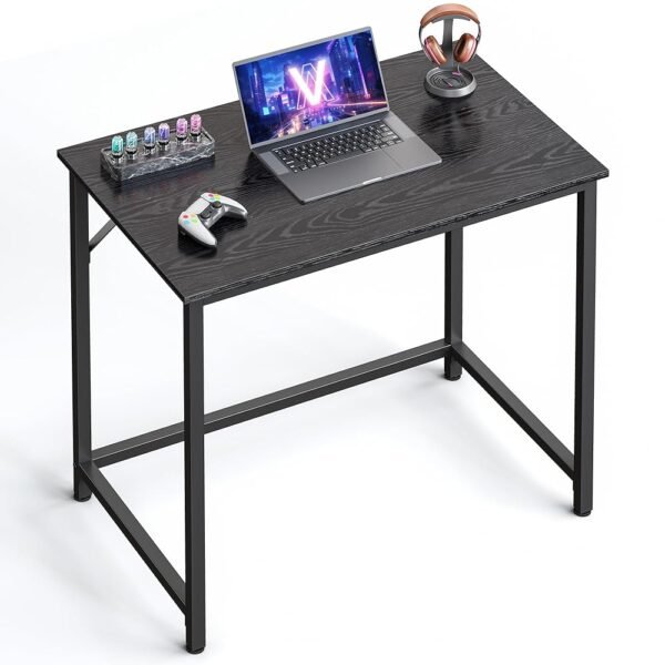 VASAGLE Computer Desk, Gaming Desk, Home Office Desk, for Small Spaces, 19.7 x 31.5 x 29.5 Inches, Industrial Style, Metal Frame, Black with Wood Grain ULWD038B56 VASAGLE Computer Desk, Gaming Desk, Home Office Desk, for Small Spaces, 19.7 x 31.5 x 29.5 Inches, Industrial Style, Metal Frame, Black with Wood Grain ULWD038B56