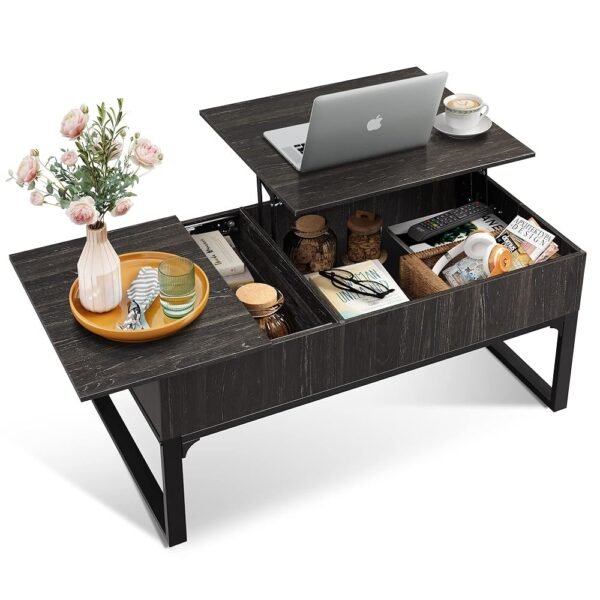 WLIVE Lift Top Coffee Table with Storage, 40.9" Coffee Table with Lifting Top & Sliding Top, Wood Modern Center Table with 2 Hidden Compartment for Living Room, Charcoal Black WLIVE Lift Top Coffee Table with Storage, 40.9" Coffee Table with Lifting Top & Sliding Top, Wood Modern Center Table with 2 Hidden Compartment for Living Room, Charcoal Black