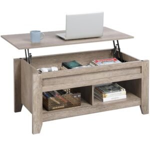 Yaheetech Lift Top Coffee Table, Coffee Table with Hidden Storage Compartment & Lower Shelf, 41in Center Table for Living Room, Office, Grey Yaheetech Lift Top Coffee Table, Coffee Table with Hidden Storage Compartment & Lower Shelf, 41in Center Table for Living Room, Office, Grey