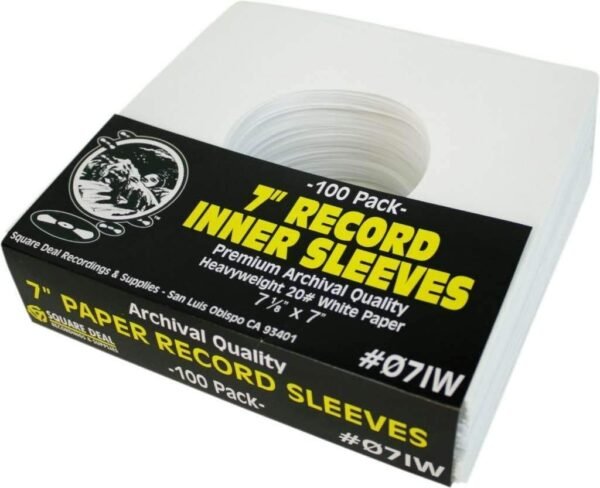 (100) Archival Quality Acid-Free Heavyweight Paper Inner Sleeves for 7" Vinyl Records #07IW (100) Archival Quality Acid-Free Heavyweight Paper Inner Sleeves for 7" Vinyl Records #07IW