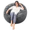 3 Feet Bean Bag Chair - BeanBag Chairs for Adults, Living Room Furniture Sofa with Soft Micro Fiber Cover, Round Fluffy Couch for Bedroom College Dorm - Grey 3 Feet Bean Bag Chair - BeanBag Chairs for Adults, Living Room Furniture Sofa with Soft Micro Fiber Cover, Round Fluffy Couch for Bedroom College Dorm - Grey