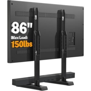 5Rcom Universal TV Stand, Large TV Legs for 37-86 Inch Flat Curved TVs with Cable Management, 6 Height Adjustment Table Top TV Mount Stand Up to 150lbs, Black 5Rcom Universal TV Stand, Large TV Legs for 37-86 Inch Flat Curved TVs with Cable Management, 6 Height Adjustment Table Top TV Mount Stand Up to 150lbs, Black