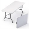 6 Feet Foldable Table with Built in Handle & Steel Legs | Heavy Duty Portable | Perfect for Party, Dining, Wedding, Events, Picnic Indoor, Outdoor, Camping, Utility, Folding 6 Feet Foldable Table with Built in Handle & Steel Legs | Heavy Duty Portable | Perfect for Party, Dining, Wedding, Events, Picnic Indoor, Outdoor, Camping, Utility, Folding
