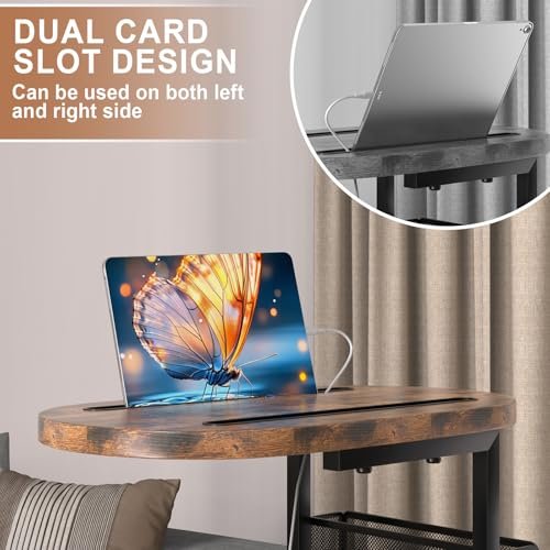 alentar Couch Arm Table Review Adjustable Height TV Tray with Storage Baskets DSTP-1 alentar Couch Arm Table Review Adjustable Height TV Tray with Storage Baskets DSTP-1