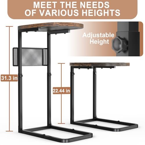 alentar Couch Arm Table Review Adjustable Height TV Tray with Storage Baskets DSTP-1 alentar Couch Arm Table Review Adjustable Height TV Tray with Storage Baskets DSTP-1