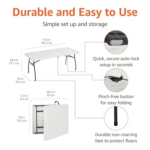 Amazon Basics Folding Tables 6ft White Review Durable Portable Table for Indoor Outdoor Use Amazon Basics Folding Tables 6ft White Review Durable Portable Table for Indoor Outdoor Use