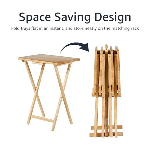 Amazon Basics TV Trays 4 Pack Review Foldable Wood Tray Tables for Convenience Amazon Basics TV Trays 4 Pack Review Foldable Wood Tray Tables for Convenience