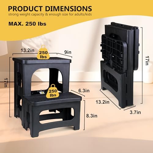 Amoise Folding Stool Review Portable 2-Step Non-Slip Step Stool for Home Amoise Folding Stool Review Portable 2-Step Non-Slip Step Stool for Home