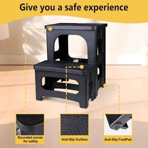 Amoise Folding Stool Review Portable 2-Step Non-Slip Step Stool for Home Amoise Folding Stool Review Portable 2-Step Non-Slip Step Stool for Home