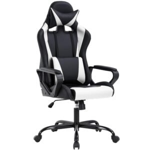 BestOffice High-Back Gaming Chair PC Office Chair Computer Racing Chair PU Desk Task Chair Ergonomic Executive Swivel Rolling Chair with Lumbar Support for Back Pain Women,... BestOffice High-Back Gaming Chair PC Office Chair Computer Racing Chair PU Desk Task Chair Ergonomic Executive Swivel Rolling Chair with Lumbar Support for Back Pain Women,...