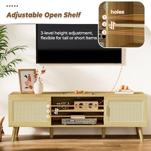 Boho TV Stand Review SUPERJARE for 65 Inch TVs with Adjustable Shelves and Storage Boho TV Stand Review SUPERJARE for 65 Inch TVs with Adjustable Shelves and Storage
