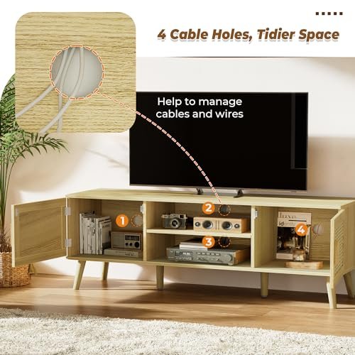 Boho TV Stand Review SUPERJARE for 65 Inch TVs with Adjustable Shelves and Storage Boho TV Stand Review SUPERJARE for 65 Inch TVs with Adjustable Shelves and Storage