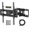 BONTEC Full Motion TV Wall Mount for 23-70 inch LED OLED LCD UHD Flat Curved TVs, Tilt Swivel Dual Articulating 6 Arms TV Bracket Supports Up to 99 lbs, Max VESA 400x400 mm,...