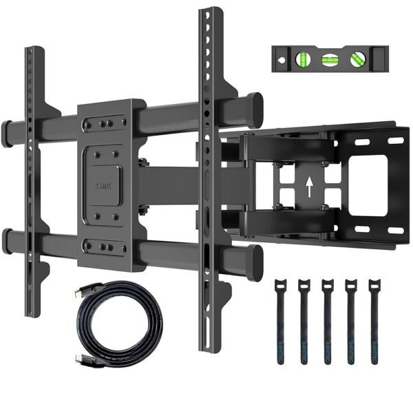 BONTEC Full Motion TV Wall Mount for 32-85 inch LED LCD OLED Flat Curved Screen TVs, Swivel Tilt TV Mount Bracket with Articulating Dual Arms Hold up to 132lbs, Max VESA...