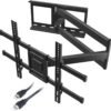 BONTEC TV Wall Mount with Extra Long Articulated Arm for 32-75 Inch TVs, Holds Up to 132lbs, Full Motion Dual Arm Long Reach TV Bracket with Tilt, Swivel, and Level Adjustment,...