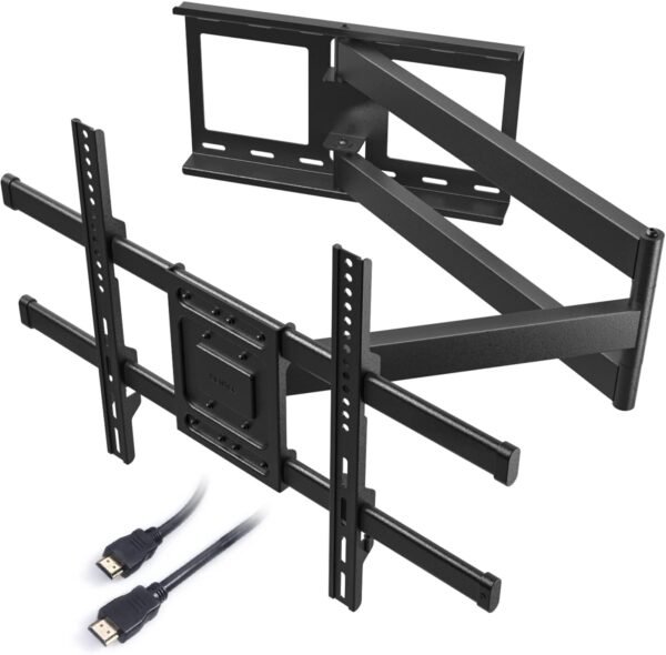 BONTEC TV Wall Mount with Extra Long Articulated Arm for 32-75 Inch TVs, Holds Up to 132lbs, Full Motion Dual Arm Long Reach TV Bracket with Tilt, Swivel, and Level Adjustment,...