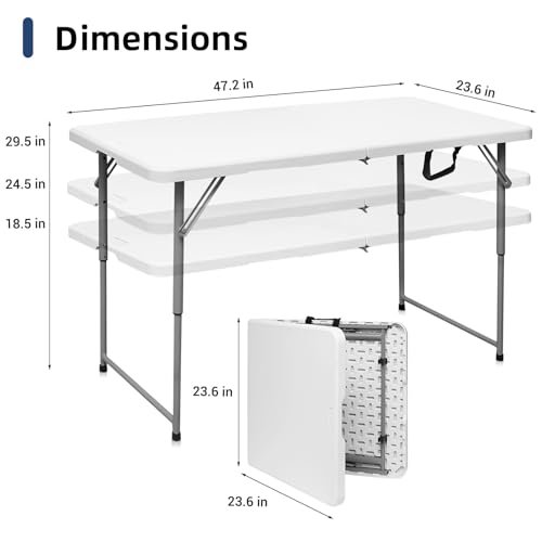 Byliable 4FT Folding Table Review Portable Heavy Duty Plastic for Indoor Outdoor Use