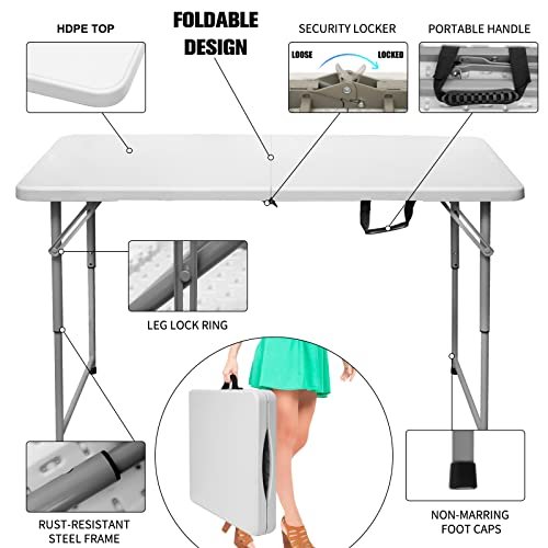 Byliable 4FT Folding Table Review Portable Heavy Duty Plastic for Indoor Outdoor Use