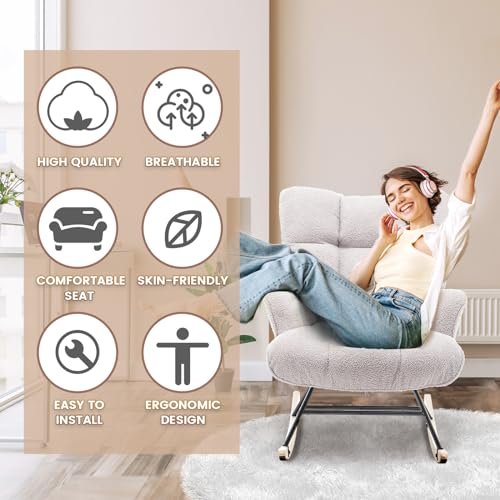 Comfy Nursery Glider Chair SAETSFEG Review Ergonomic Design and Cozy Sherpa Comfort Comfy Nursery Glider Chair SAETSFEG Review Ergonomic Design and Cozy Sherpa Comfort