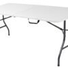 COSCO Fold-in-Half Banquet Table w/Handle, 6ft, White COSCO Fold-in-Half Banquet Table w/Handle, 6ft, White