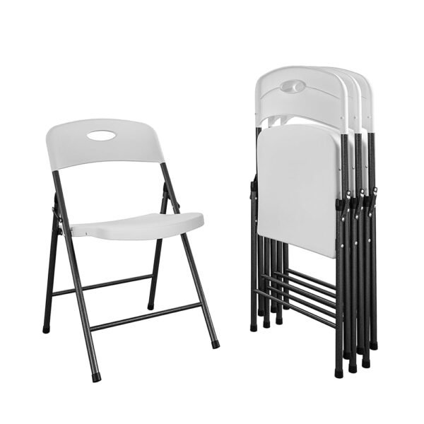 COSCO Solid Resin Folding Chair, 4-Pack, White COSCO Solid Resin Folding Chair, 4-Pack, White