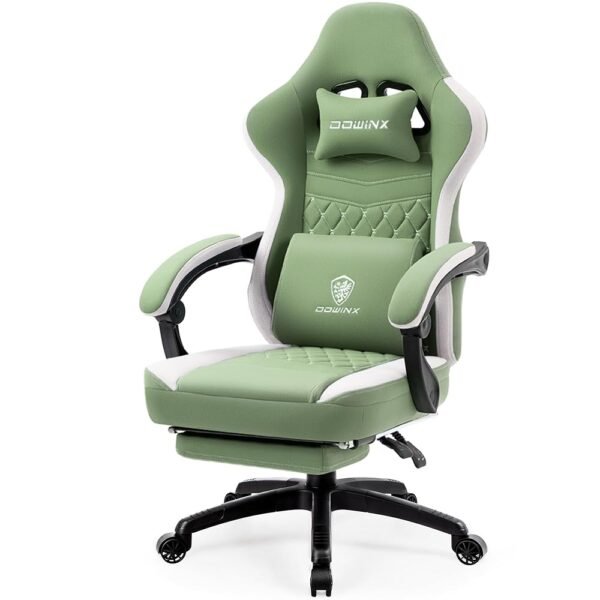 Dowinx Gaming Chair Breathable Fabric Game Chair with Gel Pad and Storage Bag, Comfortable Gamer Chair with Pocket Spring Cushion, Ergonomic Computer Chair with Footrest, Green Dowinx Gaming Chair Breathable Fabric Game Chair with Gel Pad and Storage Bag, Comfortable Gamer Chair with Pocket Spring Cushion, Ergonomic Computer Chair with Footrest, Green