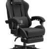 Dowinx Gaming Chair Fabric with Pocket Spring Cushion, Massage Game Chair Cloth with Headrest, Ergonomic Computer Chair with Footrest 290LBS, Black Dowinx Gaming Chair Fabric with Pocket Spring Cushion, Massage Game Chair Cloth with Headrest, Ergonomic Computer Chair with Footrest 290LBS, Black