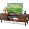 DUMOS TV Stand for 55 60 inch TV, Entertainment Center with Storage Cabinet, Mid Century Modern Media Console Table, Adjustable Hinge, Wooden Television Furniture for Living...