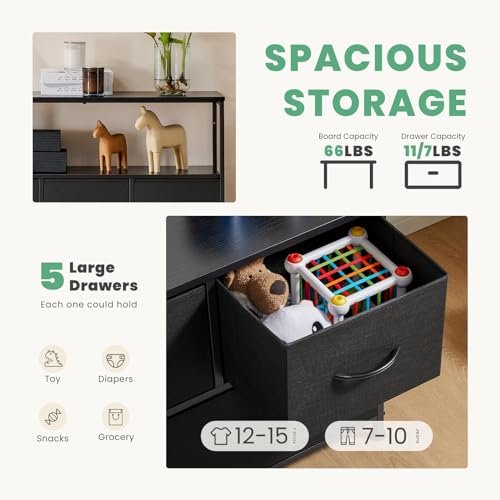 DUMOS TV Stand Review 5 Fabric Drawer Dresser for Bedroom Entertainment Center
