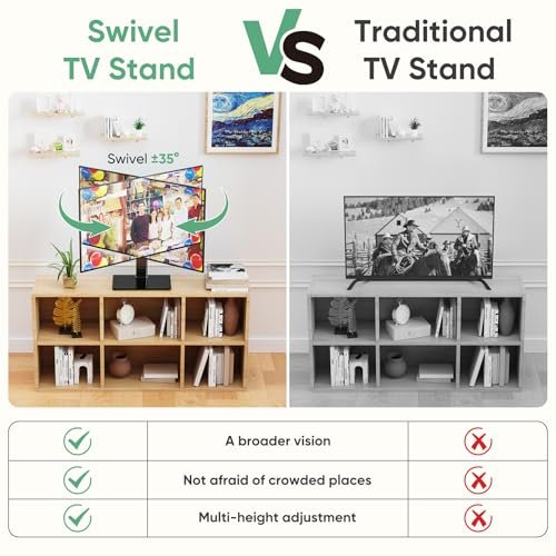 DUMOS Universal TV Stand Review Adjustable Mount for 26-55 Inch TVs with Cable Management