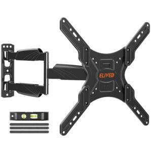 ELIVED UL Listed TV Wall Mount for Most 26-60 Inch TVs, Swivel and Tilt Full Motion TV Mount with Single Stud Perfect Center Design, Wall Mount Bracket Max VESA 400x400mm, Holds... ELIVED UL Listed TV Wall Mount for Most 26-60 Inch TVs, Swivel and Tilt Full Motion TV Mount with Single Stud Perfect Center Design, Wall Mount Bracket Max VESA 400x400mm, Holds...