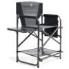 EVER ADVANCED Medium Tall Directors Chair Foldable Makeup Artist Chair Bar Height with Side Table Cup Holder and Pocket Footrest, Supports 400LBS (Grey, Seat Height: 23.2 inches) EVER ADVANCED Medium Tall Directors Chair Foldable Makeup Artist Chair Bar Height with Side Table Cup Holder and Pocket Footrest, Supports 400LBS (Grey, Seat Height: 23.2 inches)
