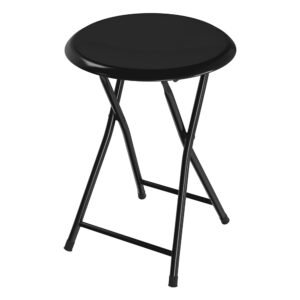 Folding Stool - Backless 18-Inch Stool with 225lb Capacity for Kitchen or Rec Room - Portable Indoor Counter Bar Stools by Lavish Home (Black) Folding Stool - Backless 18-Inch Stool with 225lb Capacity for Kitchen or Rec Room - Portable Indoor Counter Bar Stools by Lavish Home (Black)