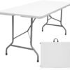 Folding Table 6ft Portable Heavy Duty Plastic Fold-in-Half Utility Foldable Table Plastic Dining Indoor Outdoor for Camping, Picnic and Party, White Folding Table 6ft Portable Heavy Duty Plastic Fold-in-Half Utility Foldable Table Plastic Dining Indoor Outdoor for Camping, Picnic and Party, White
