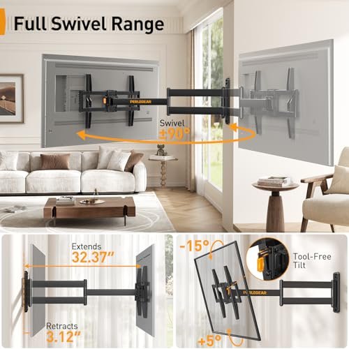 Full Motion Corner TV Wall Mount Review Perlegear PGLF18 for 32 to 75 Inch TVs Full Motion Corner TV Wall Mount Review Perlegear PGLF18 for 32 to 75 Inch TVs
