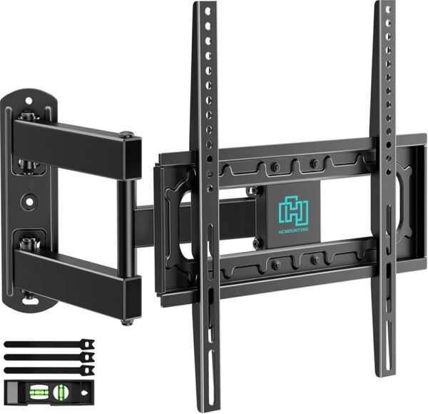 Full MotionTV Wall Mount for 26-60 inch Flat/Curved TVs up to 88 lbs, Heavy Duty Swivel TV Mount with Single Stud Design,Smooth Extension,Max VESA 400x400mm,HC3402 Full MotionTV Wall Mount for 26-60 inch Flat/Curved TVs up to 88 lbs, Heavy Duty Swivel TV Mount with Single Stud Design,Smooth Extension,Max VESA 400x400mm,HC3402