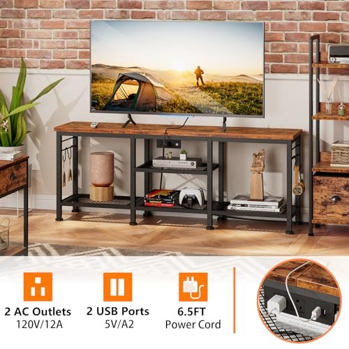 Furologee 47 Inch TV Stand Review Power Outlets and Rustic Storage Features Furologee 47 Inch TV Stand Review Power Outlets and Rustic Storage Features