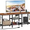Furologee TV Stand with Power Outlets, Entertainment Center with Open Storage Shelves for TVs up to 55 Inch, TV Media Console Table with Soundbar Shelf for Living Room, Bedroom,... Furologee TV Stand with Power Outlets, Entertainment Center with Open Storage Shelves for TVs up to 55 Inch, TV Media Console Table with Soundbar Shelf for Living Room, Bedroom,...