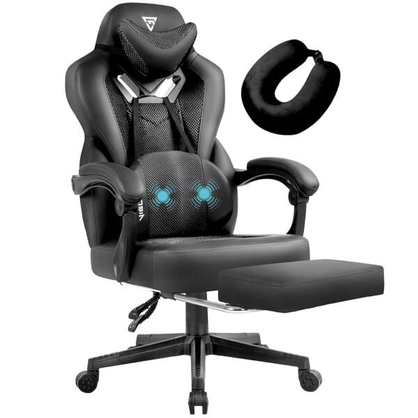 Gaming Chair PRO, Ergonomic Gaming Chairs for Adults Heavy People, Massage Reclining Office Desk Computer Chair with Footrest and Lumbar Support, Big Tall Mesh Gamer Chair with... Gaming Chair PRO, Ergonomic Gaming Chairs for Adults Heavy People, Massage Reclining Office Desk Computer Chair with Footrest and Lumbar Support, Big Tall Mesh Gamer Chair with...