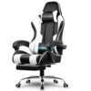 GTPLAYER Gaming Chair, Computer Chair with Footrest and Lumbar Support, Height Adjustable Game Chair with 360°-Swivel Seat and Headrest and for Office or Gaming (White) GTPLAYER Gaming Chair, Computer Chair with Footrest and Lumbar Support, Height Adjustable Game Chair with 360°-Swivel Seat and Headrest and for Office or Gaming (White)