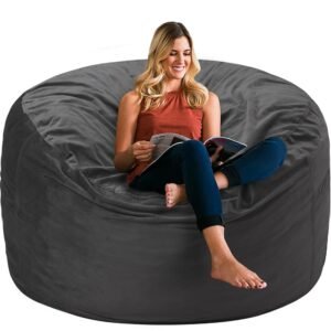 HABUTWAY Bean Bag Chair 3Ft Luxurious Velvet Ultra Soft Fur with High Rebound Memory Foam Bean Bag Chairs for Adults Plush Lazy Sofa with Fluffy Removable Sponge 3' (Grey) HABUTWAY Bean Bag Chair 3Ft Luxurious Velvet Ultra Soft Fur with High Rebound Memory Foam Bean Bag Chairs for Adults Plush Lazy Sofa with Fluffy Removable Sponge 3' (Grey)
