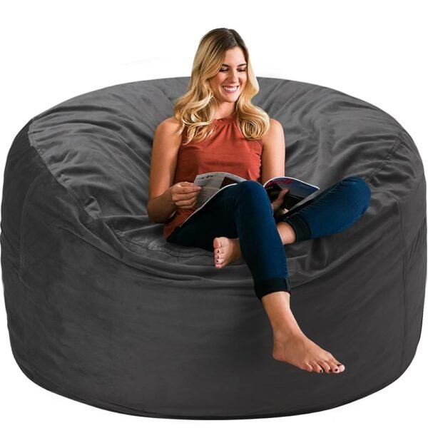 HABUTWAY Bean Bag Chair 3Ft Luxurious Velvet Ultra Soft Fur with High Rebound Memory Foam Bean Bag Chairs for Adults Plush Lazy Sofa with Fluffy Removable Sponge 3' (Grey) HABUTWAY Bean Bag Chair 3Ft Luxurious Velvet Ultra Soft Fur with High Rebound Memory Foam Bean Bag Chairs for Adults Plush Lazy Sofa with Fluffy Removable Sponge 3' (Grey)