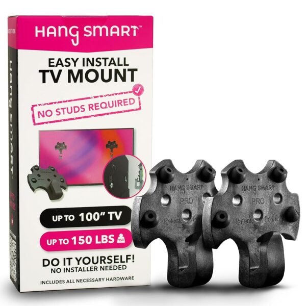 HangSmart TV® Wall Mount NO Stud - Original & Patented Easy Install, DIY for 19-100" TVs, Holds Up to 150LBS, Fits Most LED LCD Flat Screens & Monitors, Includes Hardware HangSmart TV® Wall Mount NO Stud - Original & Patented Easy Install, DIY for 19-100" TVs, Holds Up to 150LBS, Fits Most LED LCD Flat Screens & Monitors, Includes Hardware